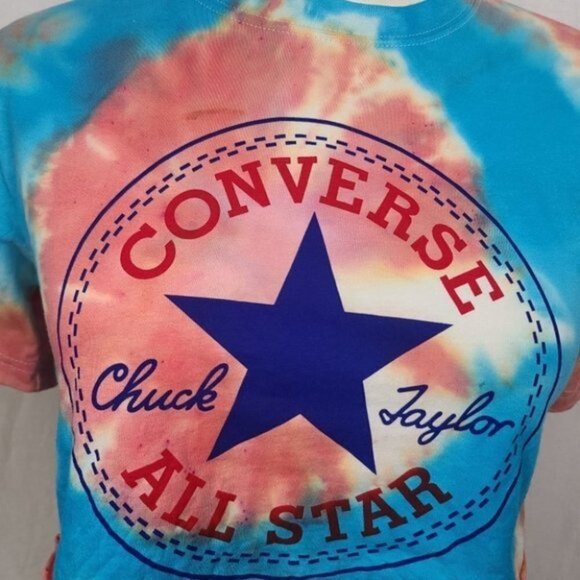 Converse Tie Dye Youth Crop Top Girls L - Picture 2 of 3